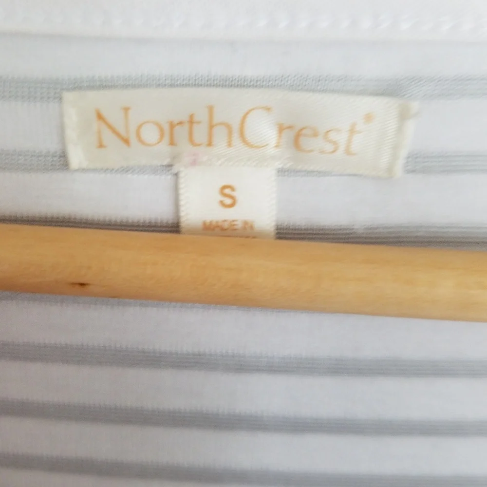 Northcrest White Striped Short Sleeved Top
